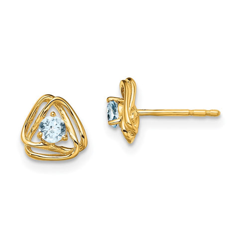 14k Aquamarine Post Earrings-WBC-EM7395-AQ-Y