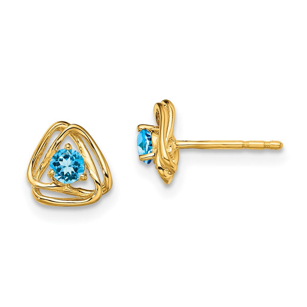 14k Blue Topaz Post Earrings-WBC-EM7395-BT-Y