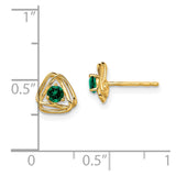 14k Created Emerald Post Earrings-WBC-EM7395-CEM-Y