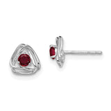 14k White Gold Created Ruby Post Earrings-WBC-EM7395-CRU-W