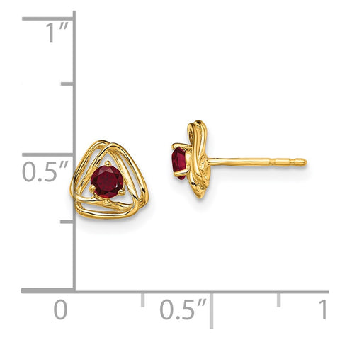 14k Created Ruby Post Earrings-WBC-EM7395-CRU-Y