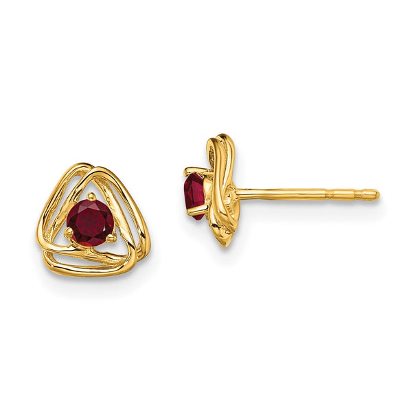 14k Created Ruby Post Earrings-WBC-EM7395-CRU-Y