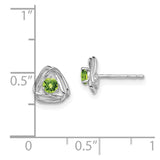 14k White Gold Peridot Post Earrings-WBC-EM7395-PE-W