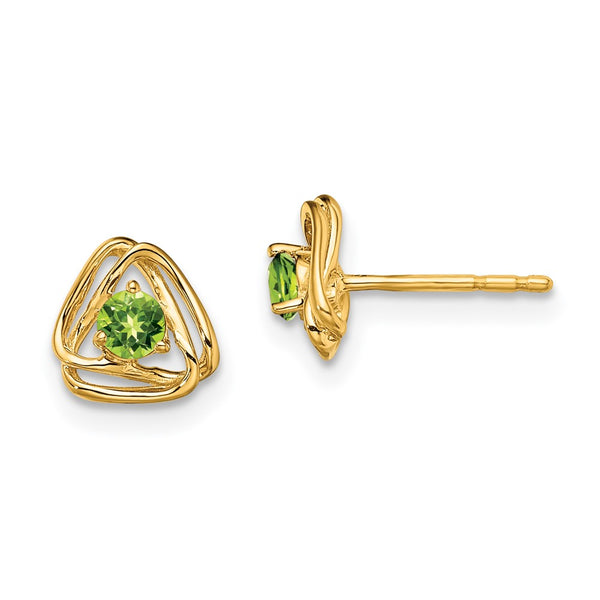 14k Peridot Post Earrings-WBC-EM7395-PE-Y