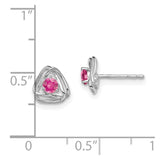 14k White Gold Pink Tourmaline Post Earrings-WBC-EM7395-PT-W