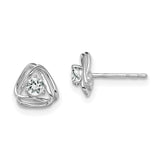 14k White Gold White Topaz Post Earrings-WBC-EM7395-WT-W