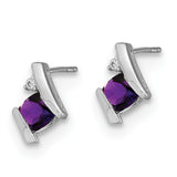 10k White Gold Antique Cushion Amethyst and Diamond Earrings-WBC-EM7398-AM-003-1WA