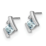 10k White Gold Antique Cushion Aquamarine and Diamond Earrings-WBC-EM7398-AQ-003-1WA