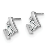 10k White Gold Antique Cushion White Topaz and Diamond Earrings-WBC-EM7398-WT-003-1WA