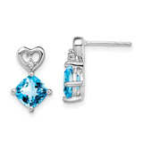 14k White Gold Blue Topaz and Diamond Heart Earrings-WBC-EM7399-BT-002-WA