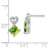 14k White Gold Peridot and Diamond Heart Earrings-WBC-EM7399-PE-002-WA