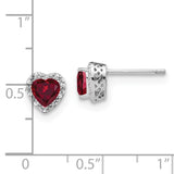 Sterling Silver Created Ruby and Diamond Earrings-WBC-EM7400-CRU-010-SSA