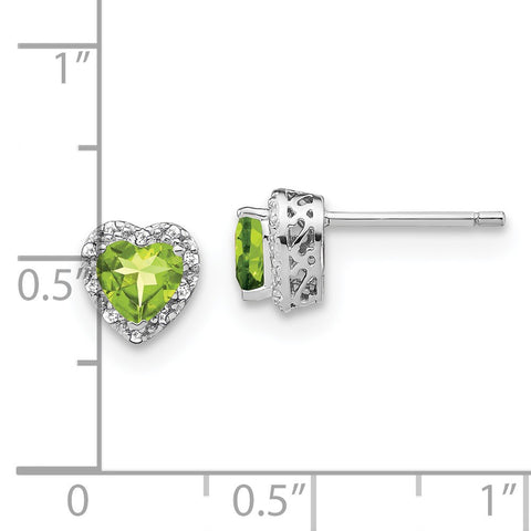 Sterling Silver Peridot and Diamond Earrings-WBC-EM7400-PE-010-SSA