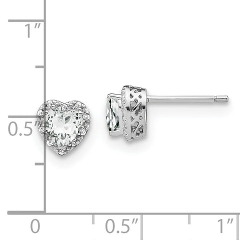 Sterling Silver White Topaz and Diamond Earrings-WBC-EM7400-WT-010-SSA