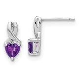 Sterling Silver Amethyst and Diamond Earrings-WBC-EM7401-AM-002-SSA