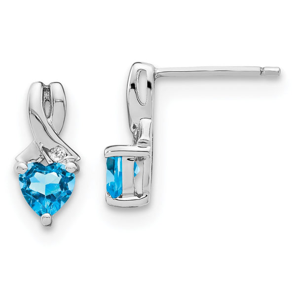 Sterling Silver Blue Topaz and Diamond Earrings-WBC-EM7401-BT-002-SSA