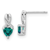 Sterling Silver Created Alexandrite and Diamond Earrings-WBC-EM7401-CA-002-SSA