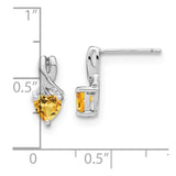 Sterling Silver Citrine and Diamond Earrings-WBC-EM7401-CI-002-SSA