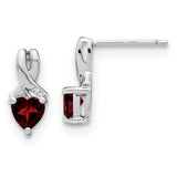 Sterling Silver Garnet and Diamond Earrings-WBC-EM7401-GA-002-SSA