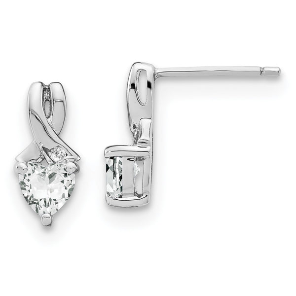 Sterling Silver White Topaz and Diamond Earrings-WBC-EM7401-WT-002-SSA