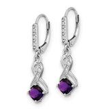 Sterling Silver Amethyst and Diamond Earrings-WBC-EM7402-AM-006-SSA