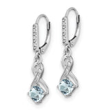 Sterling Silver Aquamarine and Diamond Earrings-WBC-EM7402-AQ-006-SSA