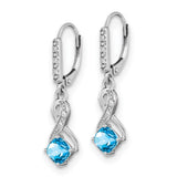 Sterling Silver Blue Topaz and Diamond Earrings-WBC-EM7402-BT-006-SSA