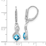 Sterling Silver Blue Topaz and Diamond Earrings-WBC-EM7402-BT-006-SSA