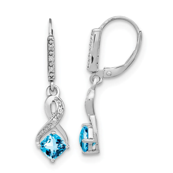 Sterling Silver Blue Topaz and Diamond Earrings-WBC-EM7402-BT-006-SSA