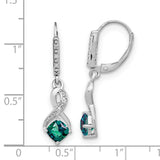 Sterling Silver Created Alexandrite and Diamond Earrings-WBC-EM7402-CA-006-SSA