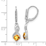 Sterling Silver Citrine and Diamond Earrings-WBC-EM7402-CI-006-SSA