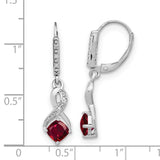 Sterling Silver Created Ruby and Diamond Earrings-WBC-EM7402-CRU-006-SSA