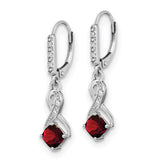 Sterling Silver Garnet and Diamond Earrings-WBC-EM7402-GA-006-SSA