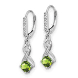 Sterling Silver Peridot and Diamond Earrings-WBC-EM7402-PE-006-SSA