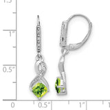 Sterling Silver Peridot and Diamond Earrings-WBC-EM7402-PE-006-SSA