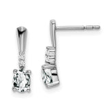 14k White Gold Oval White Topaz and Diamond Dangle Earrings-WBC-EM7407-WT-004-WA