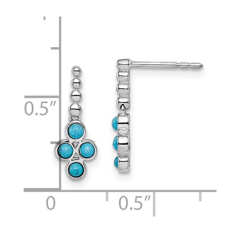 14k White Gold Turquoise Earrings-WBC-EM7414-BTQ-W