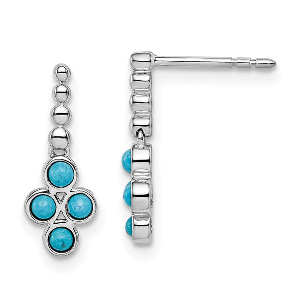 14k White Gold Turquoise Earrings-WBC-EM7414-BTQ-W