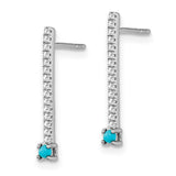 14k White Gold Turquoise and White Topaz Earrings-WBC-EM7415-BTQ-W