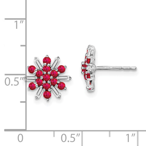 14k White Gold Ruby and Diamond Earrings-WBC-EM7454-RU-18-WA