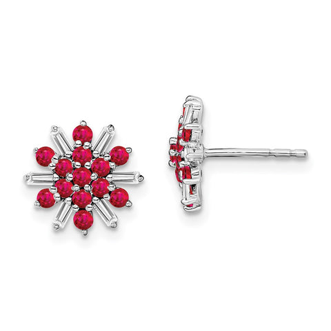 14k White Gold Ruby and Diamond Earrings-WBC-EM7454-RU-18-WA