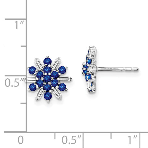 14k White Gold Sapphire and Diamond Earrings-WBC-EM7454-SA-18-WA