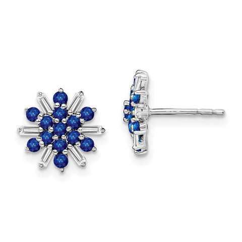 14k White Gold Sapphire and Diamond Earrings-WBC-EM7454-SA-18-WA