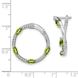 14k White Gold Peridot and Diamond Hoop Earrings-WBC-EM7456-PE-026-WA