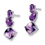 14k White Gold Amethyst Dangle Earrings-WBC-EM7457-AM-W