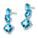 14k White Gold Blue Topaz Dangle Earrings-WBC-EM7457-BT-W