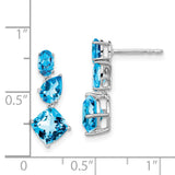 14k White Gold Blue Topaz Dangle Earrings-WBC-EM7457-BT-W