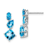 14k White Gold Blue Topaz Dangle Earrings-WBC-EM7457-BT-W