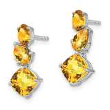 14k White Gold Citrine Dangle Earrings-WBC-EM7457-CI-W