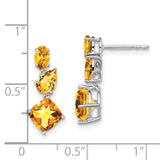 14k White Gold Citrine Dangle Earrings-WBC-EM7457-CI-W